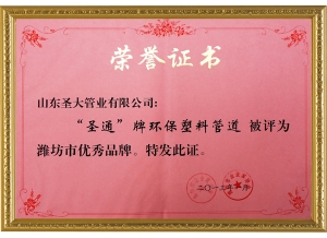 潍坊市优秀品牌