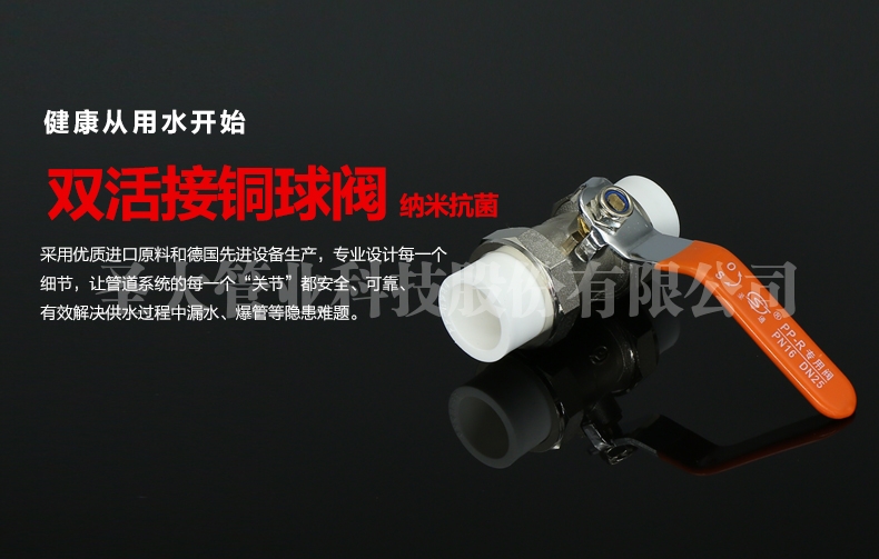 PPR双活接铜球阀